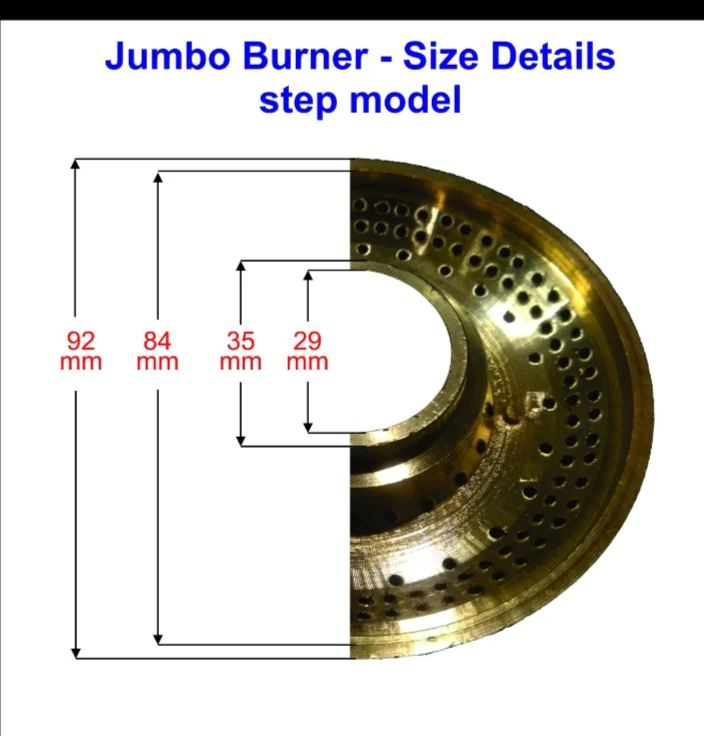 1 No. Jumbo Size Gas Stove Brass Burner with bottom suitable for all kind of Gas stove - Image 2
