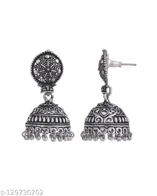 Allure Chic Oxidised Silver Jewellery Set – Elegant Haram & Earrings - Image 4