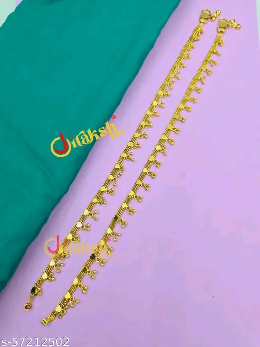 Beautiful Brass Women's Gold Plated Anklets - Image 3