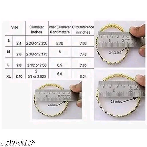 Elegant Gold-Plated Traditional Bangle Set for Women & Girls - 4 Pcs with Cubic Zirconia Stones - Image 3