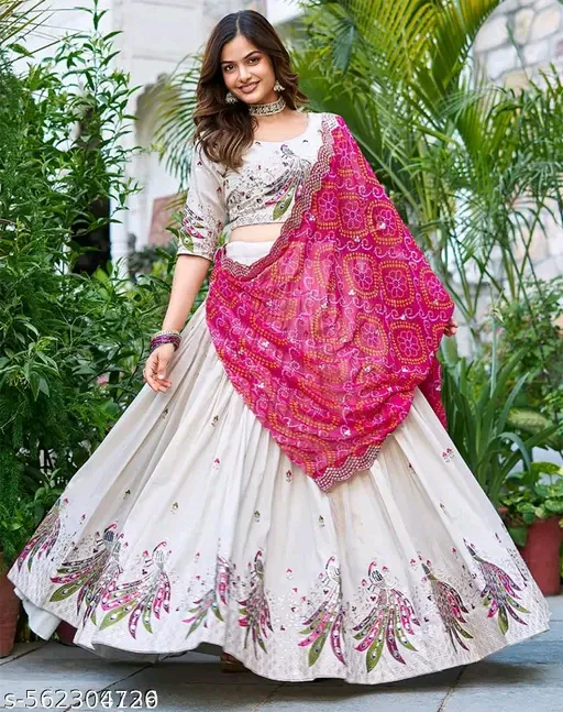 Chitrarekha Superior Silk Embroidered Lehenga with Georgette Dupatta for Women #