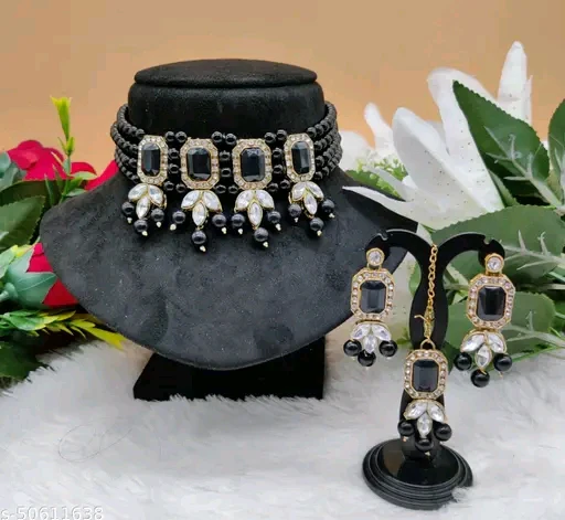 GlamourGold Cubic Zirconia Adjustable Choker Set – Perfect for Every Occasion