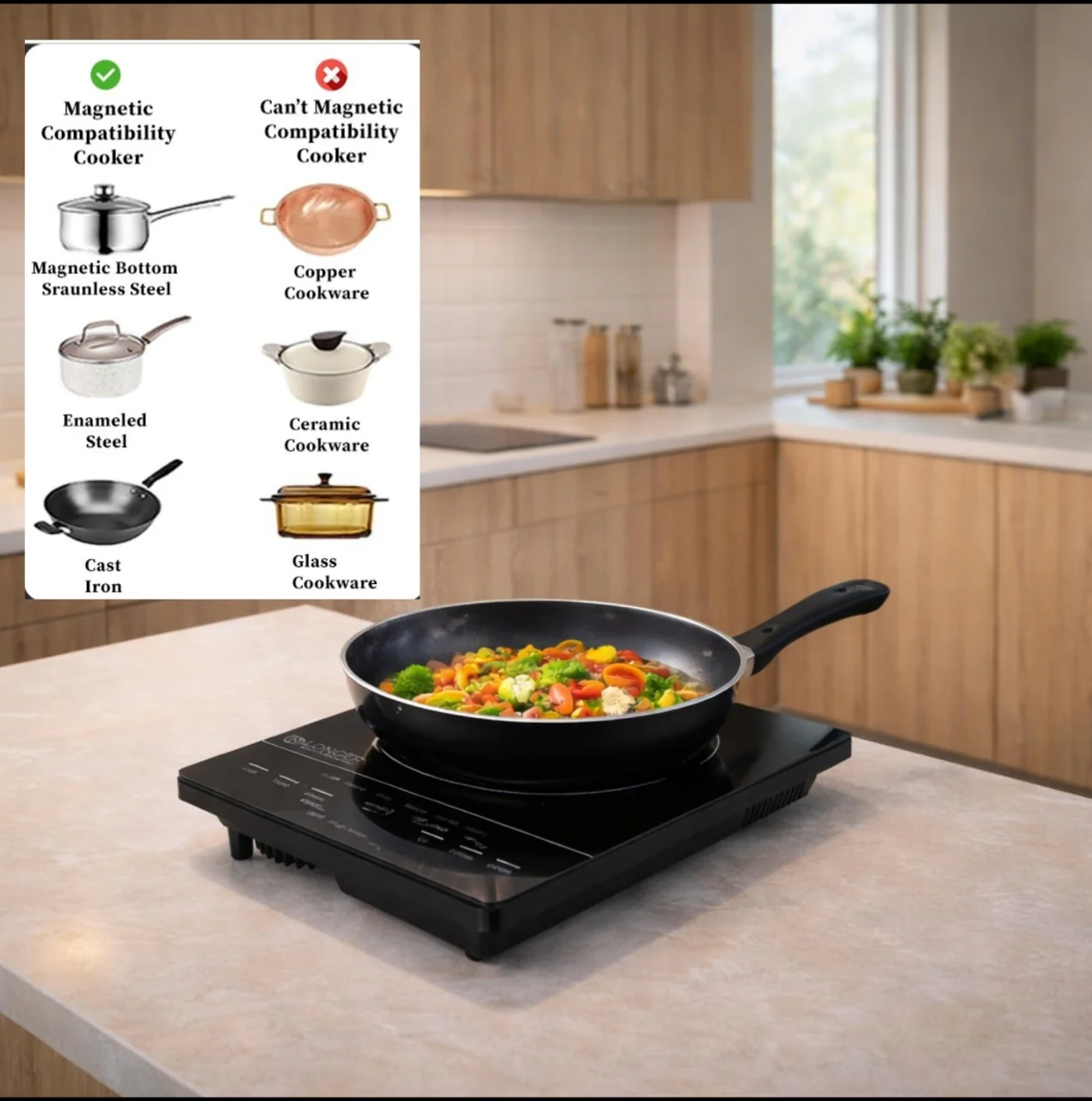 Crompton Infraseve 2000W Infrared Induction Cooktop – Feather Touch Controls, LED Display, Overheat Protection, Fast Cooking Infrared Stove - Image 6