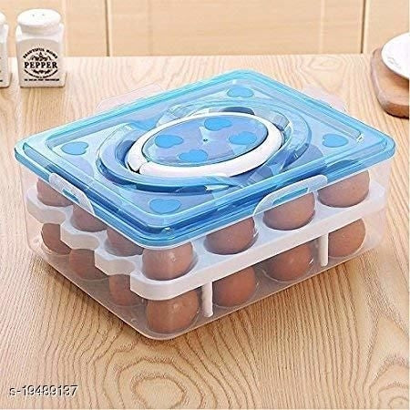 Double Layer 32 Grid Egg Storage Box for Vegetable Egg Storage