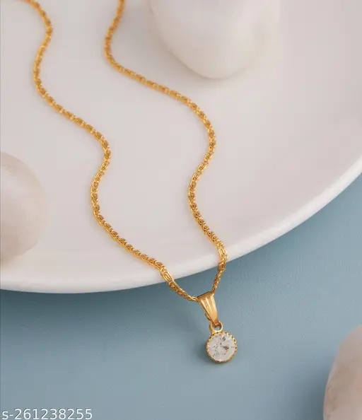 Charming Women’s Gold-Plated Necklace Set with Cubic Zirconia – Elegant &amp; Adjustable - Image 3