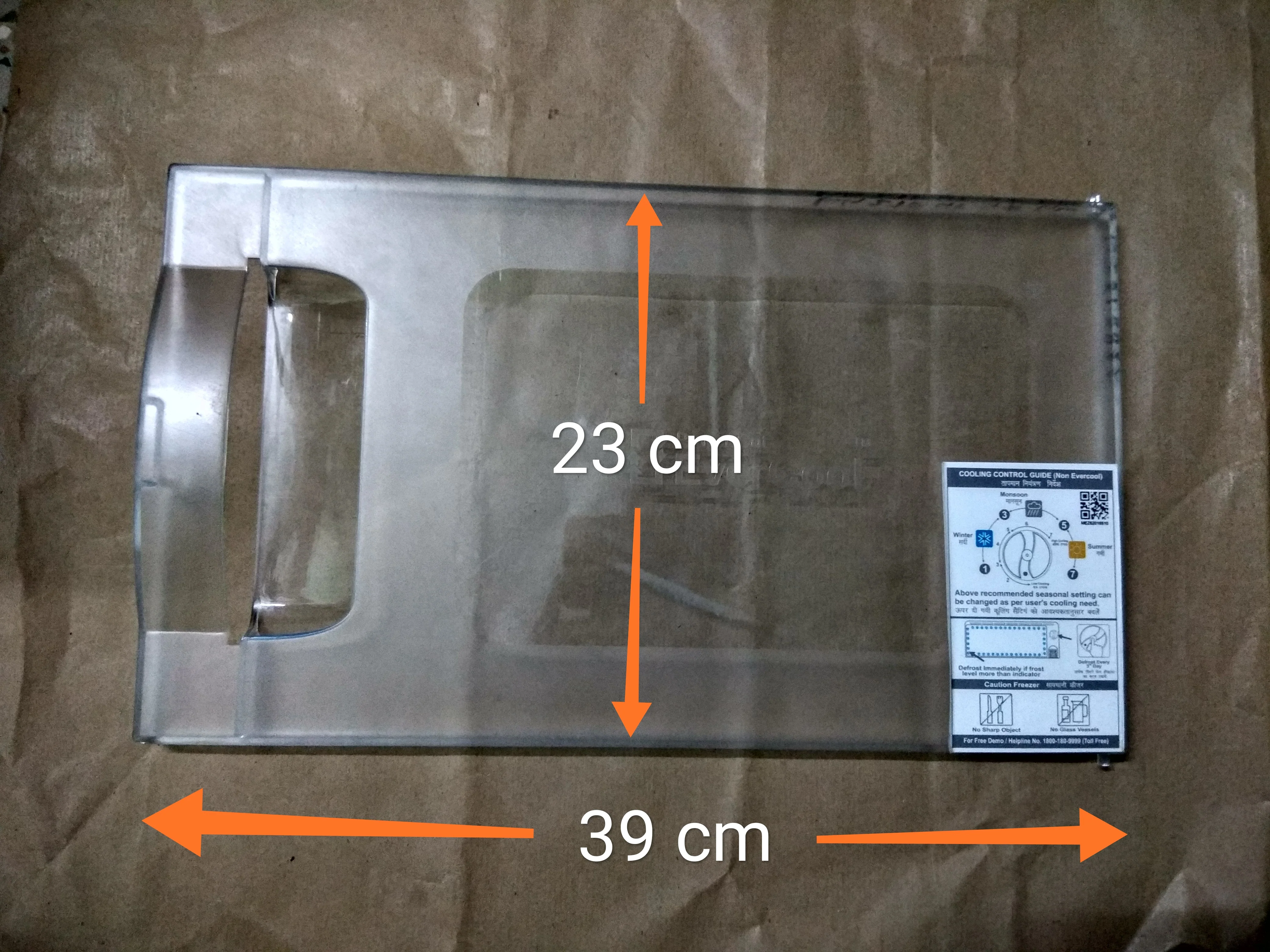 Freezer Door for LG Refrigerator 270 Litres Length 39 CM Breath 23 CM. - Image 5
