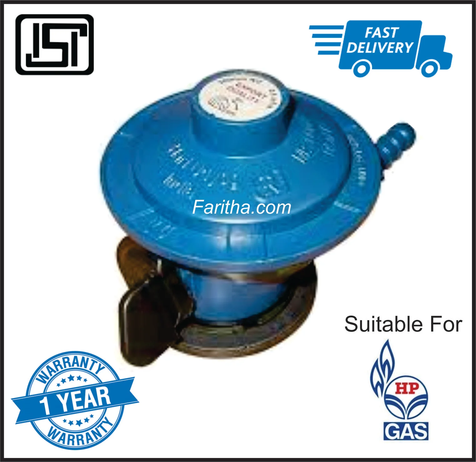 Hp Low-Pressure Lpg Gas Regulator for Hp Cylinders – Blue | Leak-Proof, Durable & Safety Tested (ISI certified for Home Kitchen Use) - Image 2