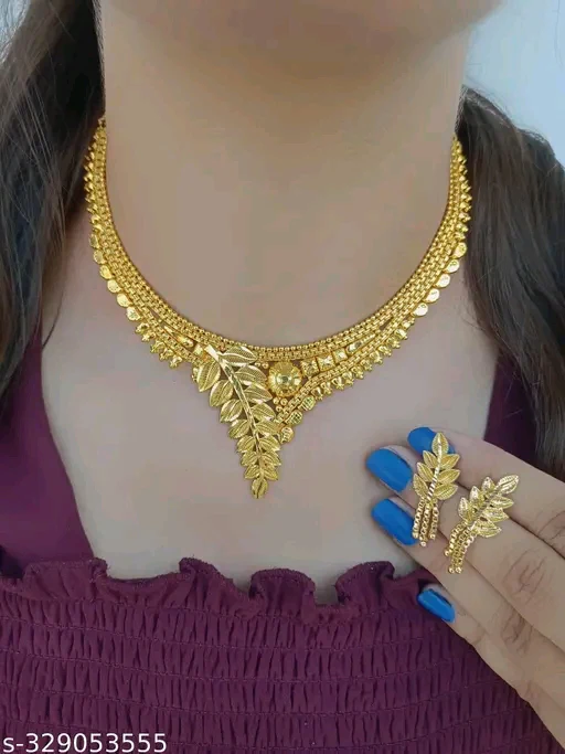 Majestic South Indian Bridal Choker & Necklace Set – Gold-Plated with Ruby Stones
