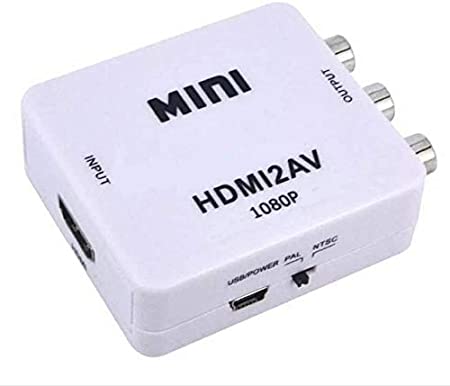 Mini HDMI to AV Up Scaler 1080P | HD Video Converter for TV, DVD, VCR & Media Devices #