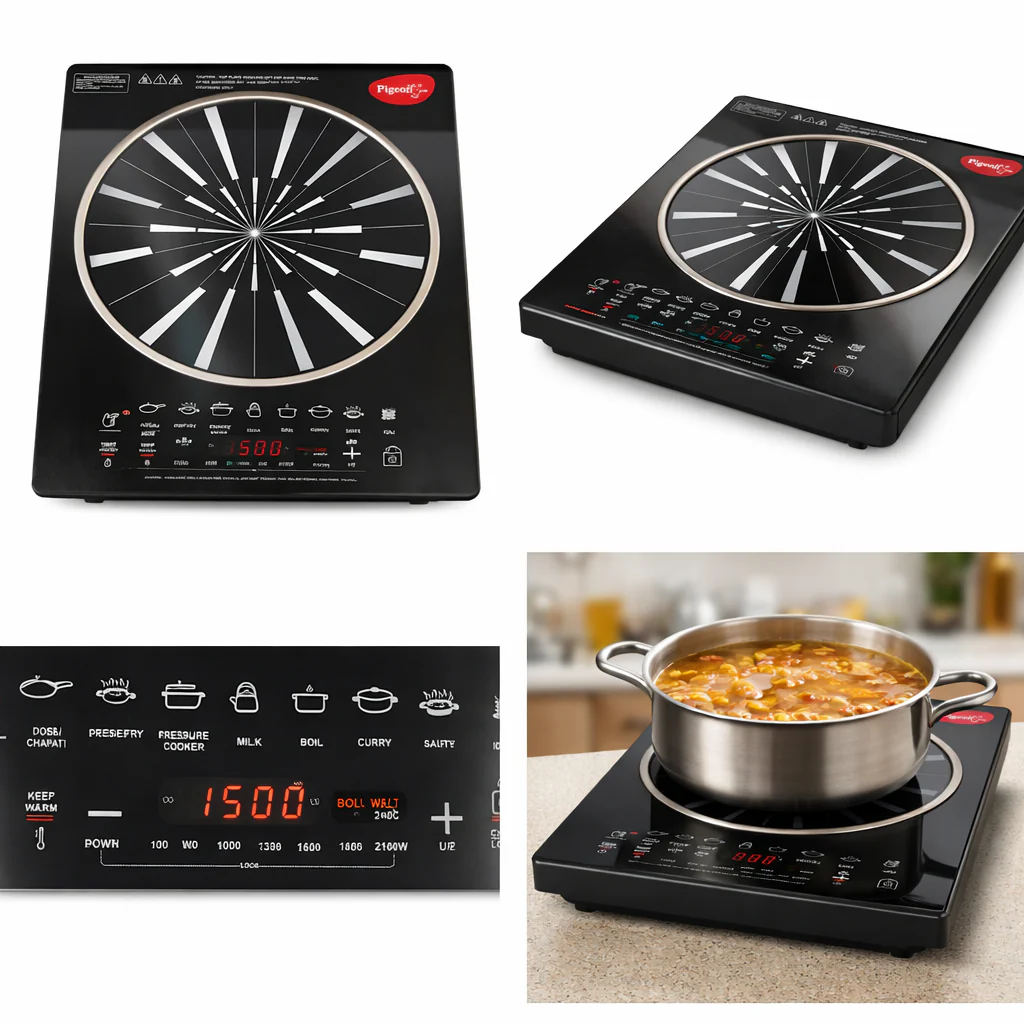 Pigeon Rapido Anti-Skid Induction Cooktop β 2100W High Power | 8 Preset Menus | Feather Touch Control | Energy Saving Cooker - Image 3