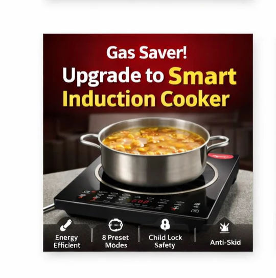 Pigeon Rapido Anti-Skid Induction Cooktop β 2100W High Power | 8 Preset Menus | Feather Touch Control | Energy Saving Cooker - Image 5