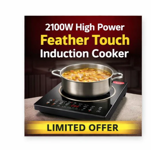 Pigeon Rapido Anti-Skid Induction Cooktop β 2100W High Power | 8 Preset Menus | Feather Touch Control | Energy Saving Cooker - Image 6