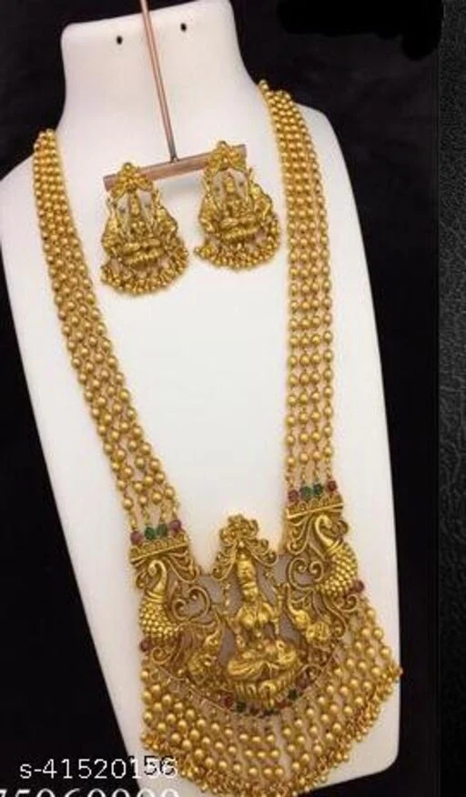 Premium Quality Matte Finish South Style temple Haram Jewellery Set*