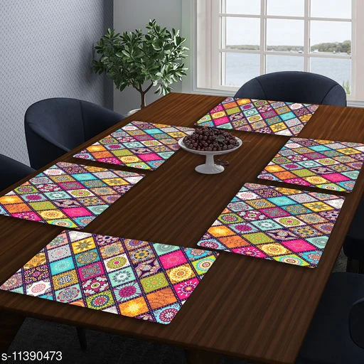 PVC Printed Water and Heat-Proof Table Placemat (Set of 6)*