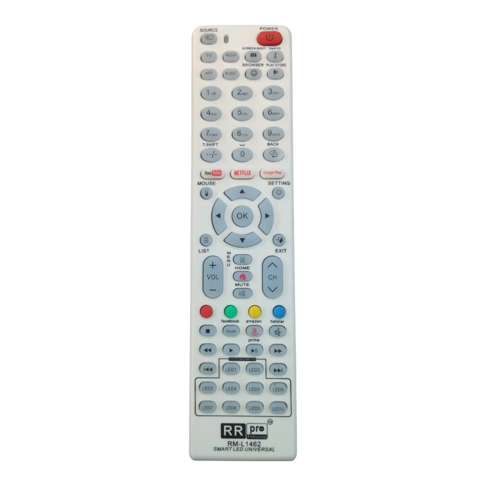 RR Pro RML-1462++Smart LED TV Remote | Unbreakable | Compatible with Indian & Chinese TVs