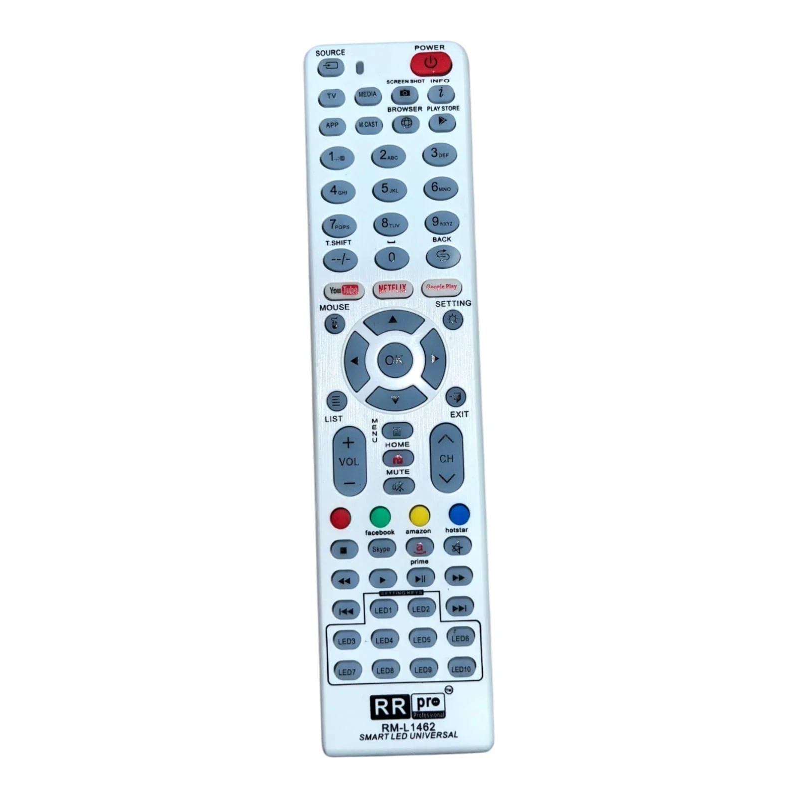 RR Pro RML-1462++ Universal Smart LED TV Remote | YouTube & Netflix Shortcut