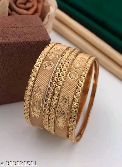 Shimmering Beautiful Bracelet & Bangle (Pack of 1 Set In 6 Pcs) - Image 2