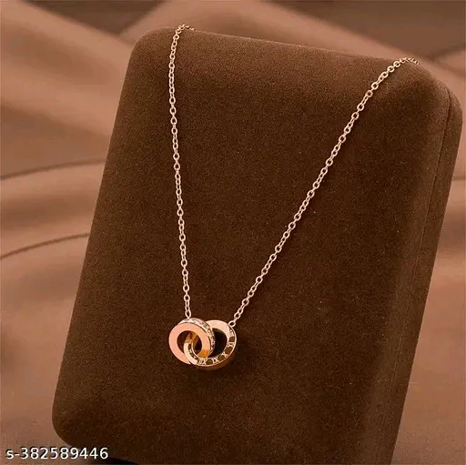 Shimmering Fancy Women’s Stainless Steel Necklace &Chain with Cubic Zirconia
