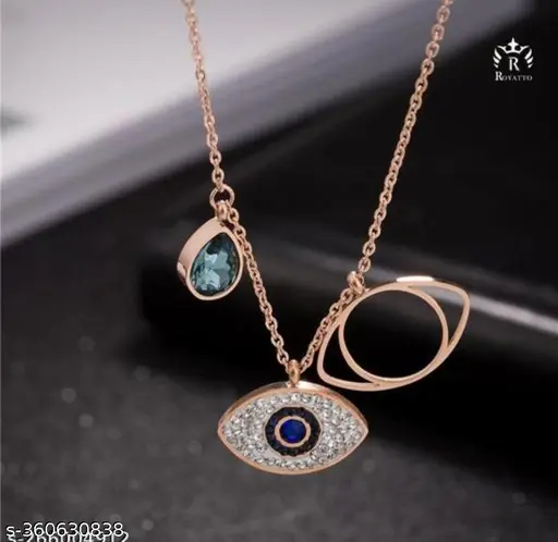 "Sizzling Graceful Women Necklaces & Chains - Gold Plated with Cubic Zirconia" - Image 4