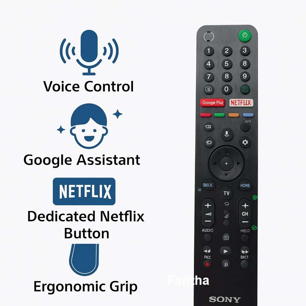 Original Sony Smart TV Remote with Google Assistant | Voice-Controlled Remote with Netflix & Google Play Buttons โ Buy Online in India# - Image 6
