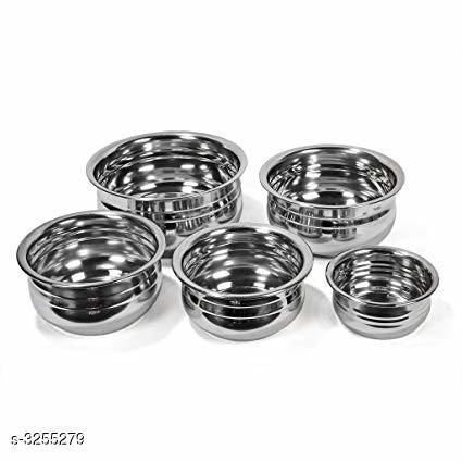STAINLESS STEEL URLI HANDI SET OF 5