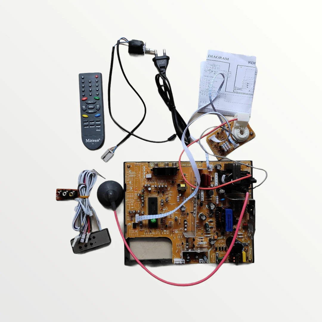 CRT TV Kit - Colour TV Motherboard Full Set with AV Model for Repair & Replacement#