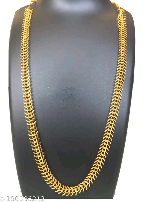 TVARA Brass Designer Gold Plated 30-Inch Necklace for Women &amp; Girls – Classic &amp; Elegant Chain - Image 2
