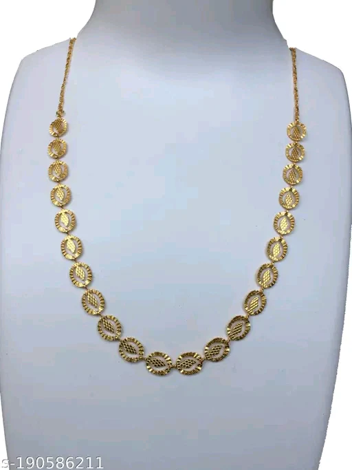 TVARA Brass Designer Gold Plated Necklace for Women & Girls (18 inch) - Traditional and Elegant Jewelry
