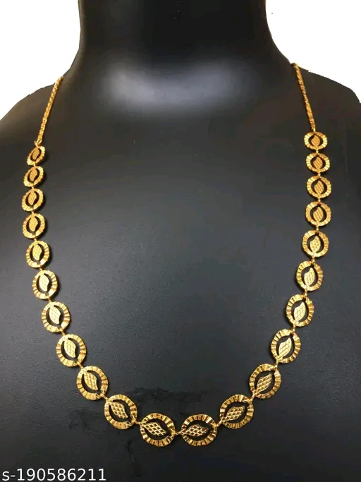 TVARA Brass Designer Gold Plated Necklace for Women & Girls (18 inch) - Traditional and Elegant Jewelry - Image 4