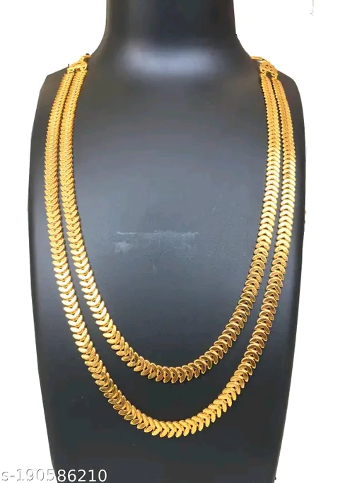 TVARA Brass Designer Gold Plated Necklace (30 Inch) for Women &amp; Girls - Image 4