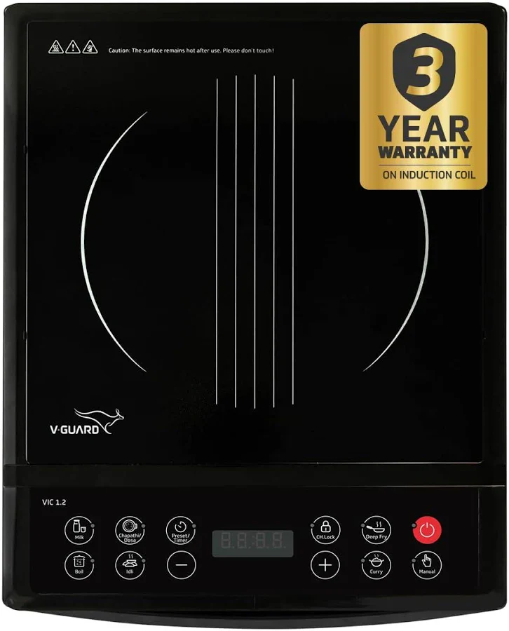 V-Guard VIC 01 V2 Energy Efficient Induction Cooktop with Multiple Cooking Modes #