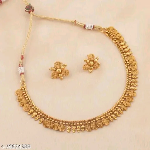 Elegant Gold-Plated Wedding Choker Set β Timeless Beauty for Every Bride