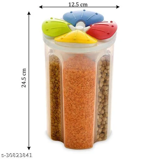 Wonder 4 in 1 Air Tight Transparent Food Plastic Storage Container for Kitchen, - Image 4